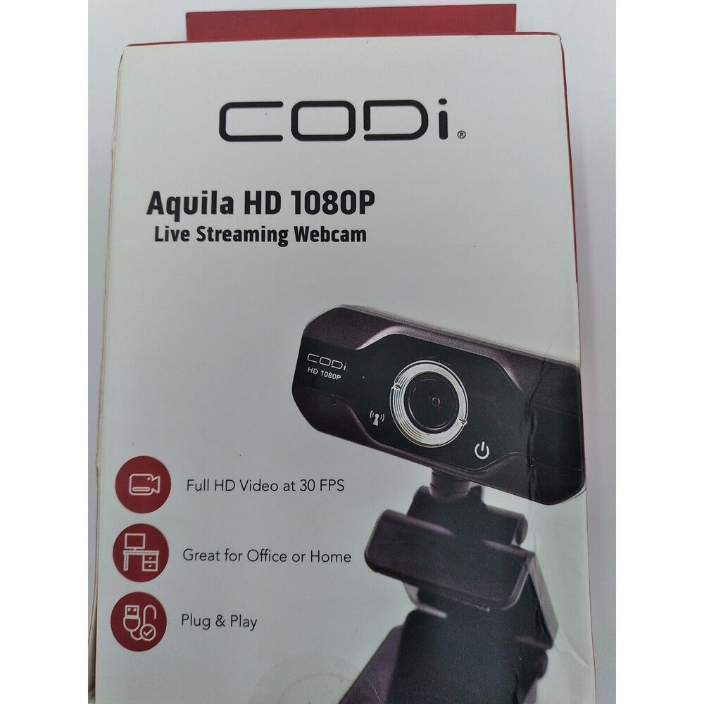 Codi A05024 Aquila HD 1080P Fixed Focus Webcam FIXED FOCUS ROTATING BLACK